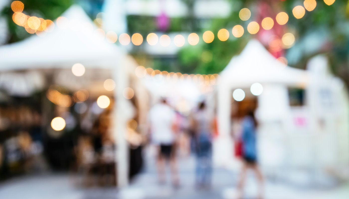 Blurry Photo of an Outdoor Party or Festival