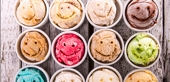 Smiley face ice cream