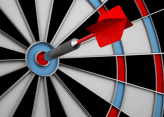 Dart in bullseye