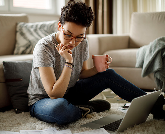 woman on her laptop