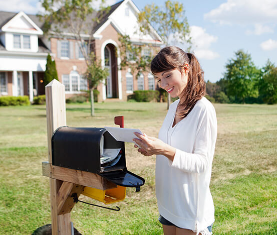 Woman reading mail