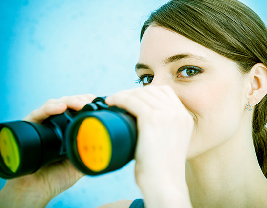 woman with binoculars