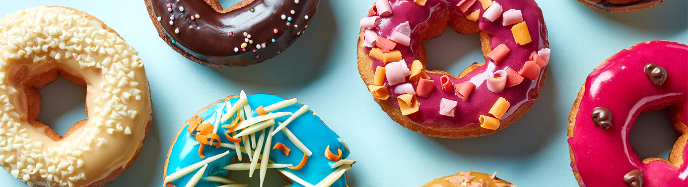 Colorful assorted donuts