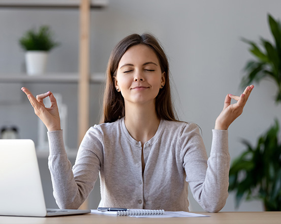 Woman meditating