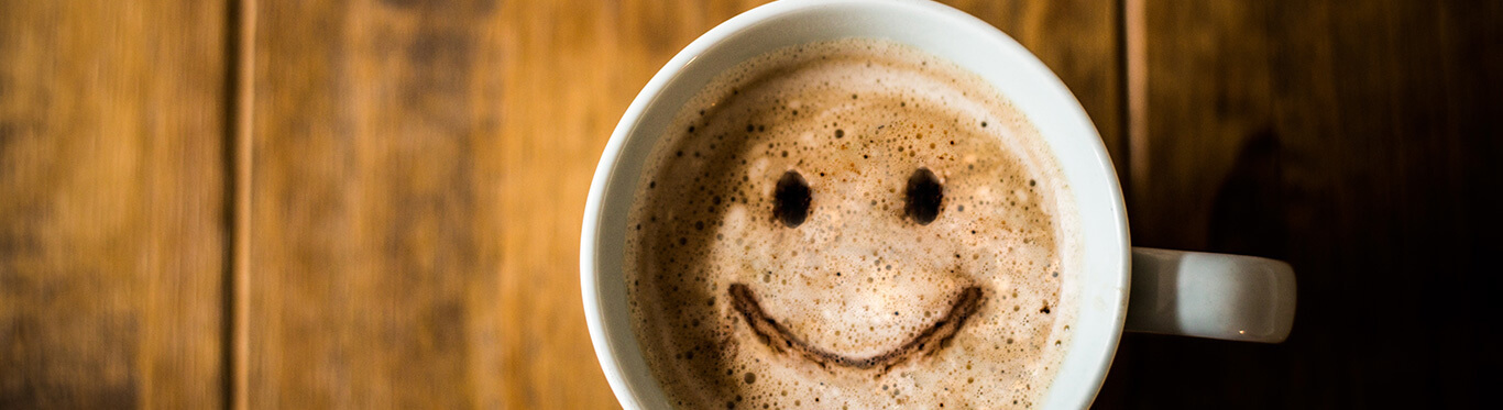 coffee with smiley face