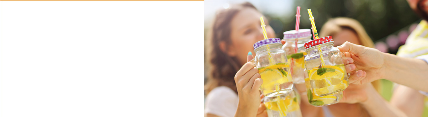 group enjoying lemonade