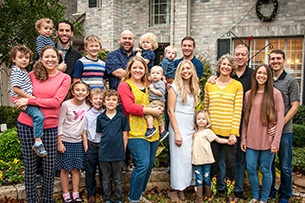 Brian Liddiard with his wife and grandchildren