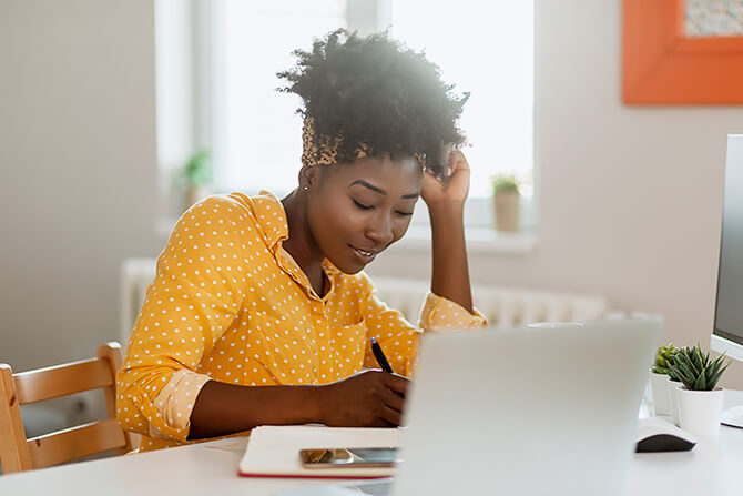 woman writing