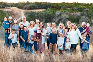 Brian Liddiard with his wife and grandchildren