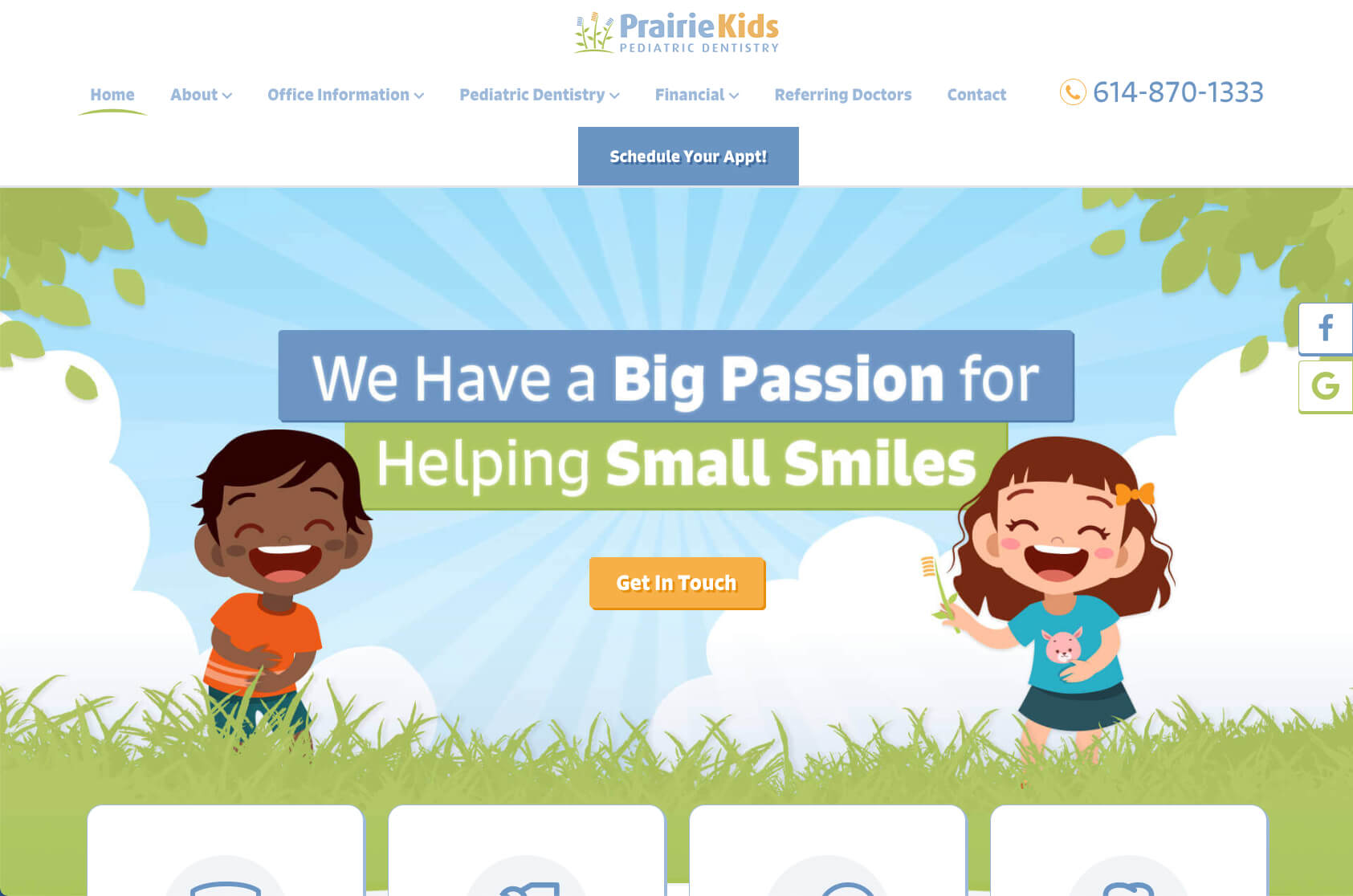 Prairie Kids website screencap